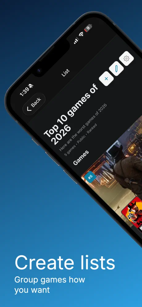 Create custom game lists and group games how you want
